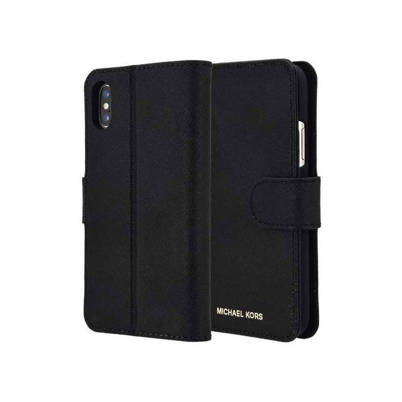 Original Michael Kors Saffiano Leather Folio Case for iPhone X/Xs- Black, 4 of 5
