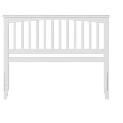 White Queen Mission Wood Panel Headboard with USB Charger