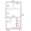NicBex Storage Buffet Cabinet 67" Kitchen Pantry Sideboard Cabinet with Microwave Storage Option, 3 Interior Shelves, 2 External Storage Shelves - 4 of 4