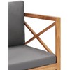 4"Patio Bench with Dark Gray Cushions Solid Teak Wood - 4 of 4