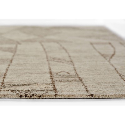 Teppe Geometric Handtufted Gray Wool Rug, 5' x 8'