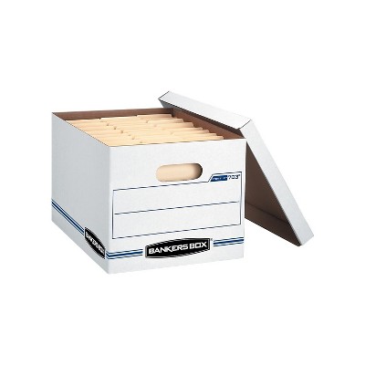 White and Blue Recycled Storage Box with Lift-off Lid