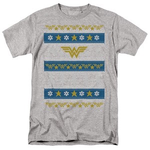 Men's DC Wonder Woman Christmas Sweater T-Shirt - 1 of 4
