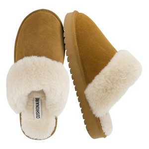 CUSHIONAIRE Hush Cozy Womens Slippers with Fuax Fur Lining – Slip On  Comfortable Mule House Slippers for Women Indoor and Outdoor - 1 of 4