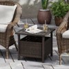 Tangkula Outdoor Side Table with 1.93" Umbrella Hole All-Weather PE Wicker Patio Umbrella Table with Rustproof Frame - 2 of 4