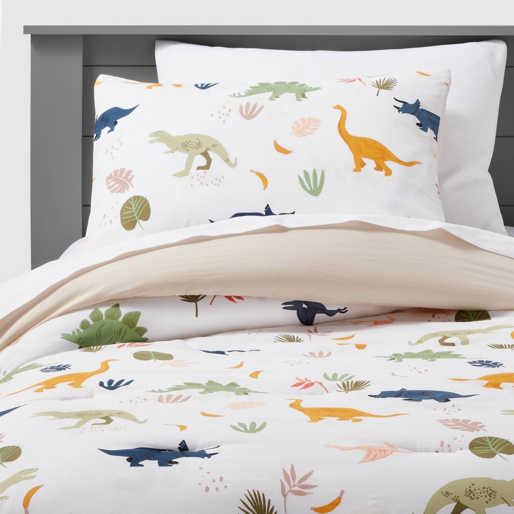 Twin Dinosaur Cotton Kids' Comforter Set - Pillowfort™