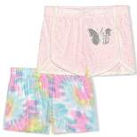 Young Hearts Girl's 2-Pack Glitter Lounge Shorts Set for kids