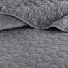 Gulches Full/Queen 3 Piece Velvet Quilt Set Grey - 3 of 4