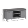 Alilang 44.00 inches Upholstered Entryway Bench with Hidden Storage and Open Shelves-Gray - 4 of 4