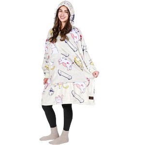 Tirrinia Women Printed Oversized Fleece Wearable Blanket Hoodie Sweatshirt Soft Cozy Gift Wife Woman - 1 of 4