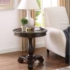 Round Side Table by Rene, featuring a Wooden Pedestal Base, Classic and Sturdy Design - 4 of 4