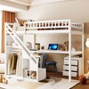 Twin/Full Loft Bed with Desk, LED Light Strip & Two Chest of Drawers - ModernLuxe - 3 of 4