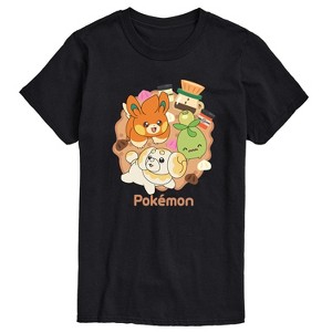 Men's - Pokémon - Fidough Smoliv Pawmi Coffee Café Trio Short Sleeve Graphic T-Shirt - 1 of 4