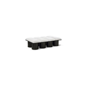 Meridian Furniture,Pavilion Boucle Fabric Bench - 1 of 4