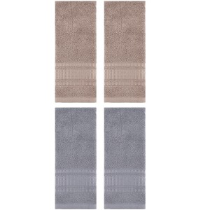 REGALWOVEN 4 Pcs Solid Cotton Soft Absorbent Waffle Design Hand Towel 13" x 29" - 1 of 4