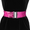 Allegra K Women's Stretchy Wide Waist Belts Interlock Buckles Shinny Sequins Decor Belts for Dresses 2 Pcs - 4 of 4