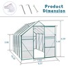 VYNXARIA 6*10FT Polycarbonate Greenhouse Raised Base and Anchor Aluminum Heavy Duty Walk-in Greenhouses for Outdoor Backyard in All Season - 4 of 4