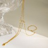Gold-Tone Hand Chain with Finger Ring, Multi-Layer Cubic Zirconia Jewelry for Women, Party & Styling Occasions - 4 of 4