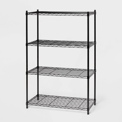 4 Tier Wide Wire Shelving Black - Brightroom™: Steel Storage Shelves, Adjustable Wire Rack, 350 lb Capacity