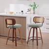 KWPZQEB Swivel Bar Stools Set of 2, Upholstered Counter Height Bar Stools, Modern Counter Stools with Wood Legs for Kitchen Island Dining Room - 2 of 4