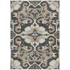 HomeRoots 9' X 12' Charcoal And Taupe Damask Washable Indoor Outdoor Area Rug - 4 of 4