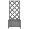 vidaXL Solid Fir Wood Garden Planter with Trellis - Outdoor Flower Box in Gray for Patio, Garden, Terrace - 15.7"x11.8"x35.4" - 4 of 4