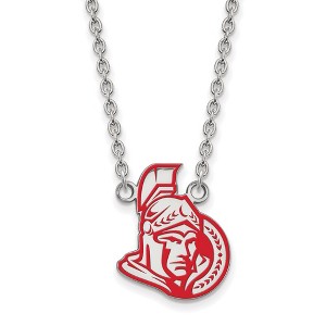Black Bow Jewelry Sterling Silver Ottawa Senators NHL Necklace 18 Inch - 1 of 4