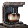 NAYSAYE Fountain Polyresin Pillar Well Design with Cascading Water for Meditation Room Garden Indoor, Brown, 7.75"*9.75"*5" - 3 of 4