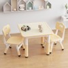 Kids Table and 4 Chairs Set with Graffiti Desktop, Height Adjustable Toddler Table and Chairs Set, Children Play Table for Reading, Drawing, Eating - 4 of 4