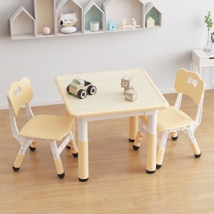 Height Adjustable Kids Table and 2 Chairs Set,Children Multi-Activity Table for 2 - 1 of 4