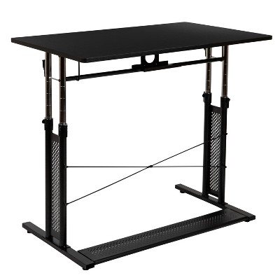 Modern Black 39.3" Adjustable Height Steel Sit/Stand Desk