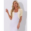 INSPIRE CHIC Women's Casual Short Sleeve Mesh Sheer Open Front Cropped Cardigan Shrug - 4 of 4