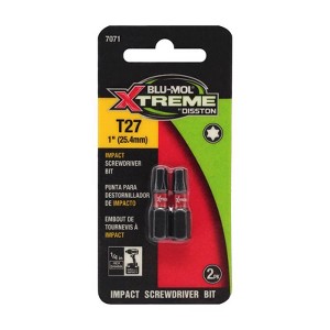 Blu-Mol Xtreme Torx 27 X 1 in. L Screwdriver Bit S2 Tool Steel 2 pc - 1 of 2
