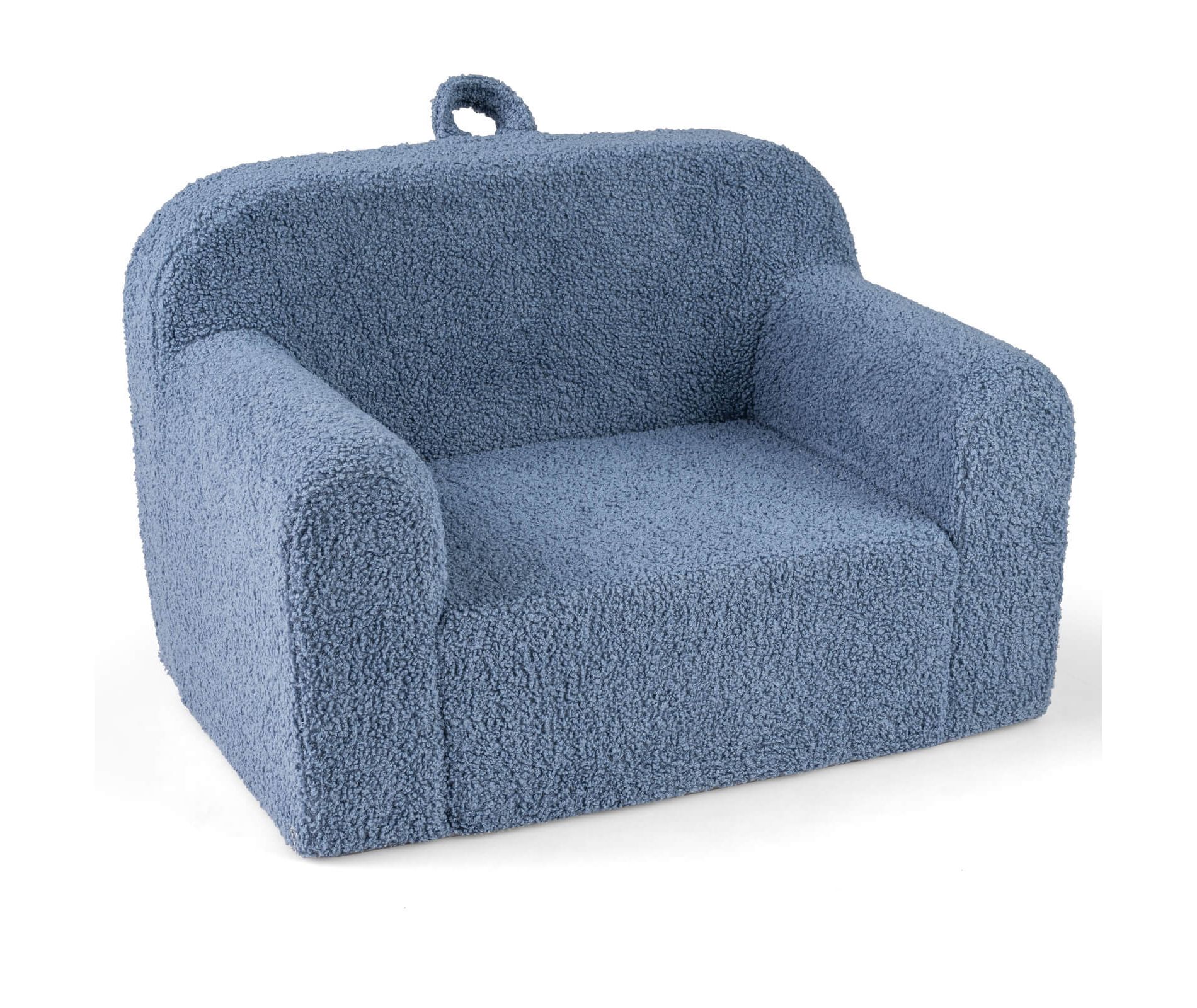 Costway Kids Couch Portable Toddler Sofa with Handle Anti-slip Base Removable Comfy Chair Blue/Gray/Pink