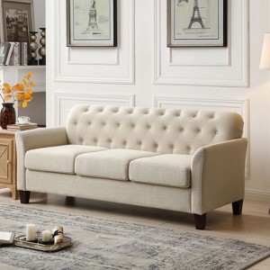 Hilda 73"Wide Living Room sofa with Flared Arms | ARTFUL LIVING DESIGN-BEIGE - 1 of 4