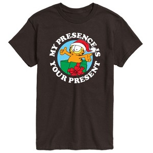 Men's - Garfield - My Presence Is Your Present Christmas Short Sleeve Graphic T-Shirt - 1 of 4