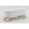 PAGED Storage Bench Oval Velvet Entryway Bench Modern Foot Stool with Lift-Top Lid and Sturdy Metal Legs for Entryway, Bedroom - 2 of 4