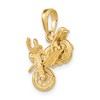 Black Bow Jewelry 14k Yellow Gold 3D Moveable Motorcycle Pendant - 4 of 4