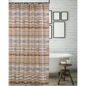 Greenland Home Fashions 904CSHW Phoenix Tan Shower Curtain, 72x72 Inches - 1 of 3