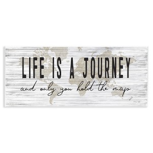 Stupell Industries Life Is a Journey Rustic World Map Wall Plaque Art, 17" x 7" - 1 of 4