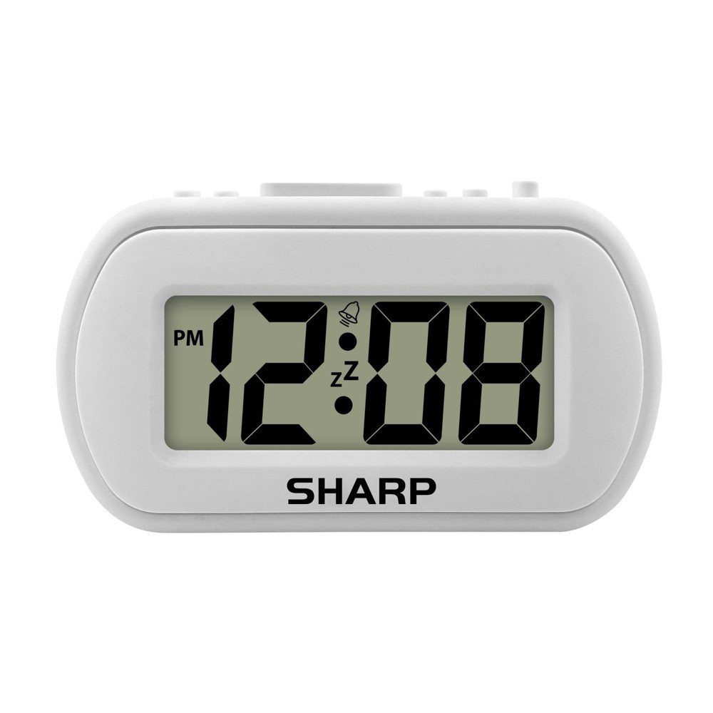 Photos - Radio / Table Clock Sharp 1" LCD with Top Control Clock White  