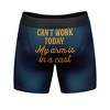Mens Cant Work Today My Arm Is In A Cast Boxer Briefs Funny Fishing Graphic Novelty Underwear - Crazy Dog Boxer Briefs - 2 of 4