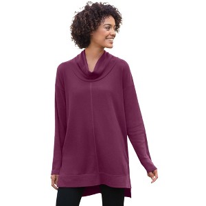 Woman Within Plus Size Cowl Neck Thermal Tunic - 1 of 2