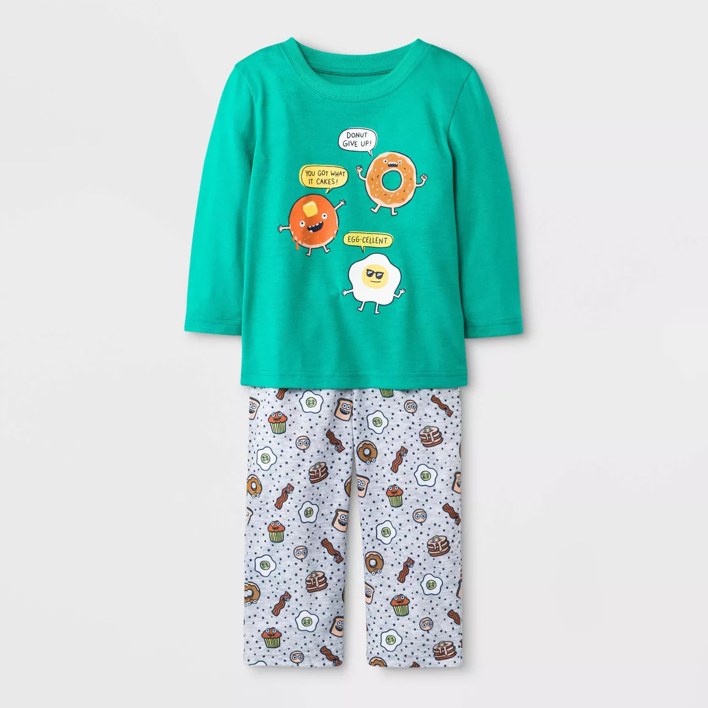 Toddler Boys Breakfast Long Sleeve Pajama Set - Cat  Jack Green - image 1 of 1