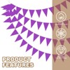 Unique Bargains 49ft Felt Fabric Triangle Bunting Garland Party Banner 1 Pcs - 3 of 4