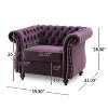 GDFStudio Tampa Contemporary Upholstered Tufted Club Chair with Nailhead Trim - 3 of 4