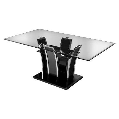 Lexinton Glass Top Open Shelf Base Dining Table Black - HOMES: Inside + Out