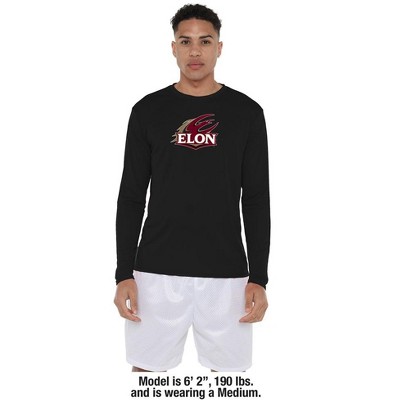 Men's Elon University Adult Sport Long Sleeve Shirt Primary Logo