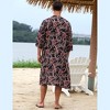 Men's Lightweight Robe Jackets Paisley Printed Bathrobes Open Front Long Cardigan with Pockets - 3 of 4