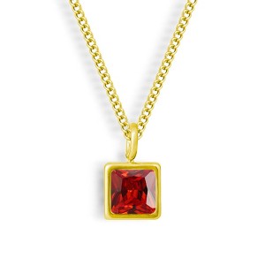 EVRY JEWELS WATERPROOF Gold or Silver Plated Faye Birthstone Necklace - 1 of 2